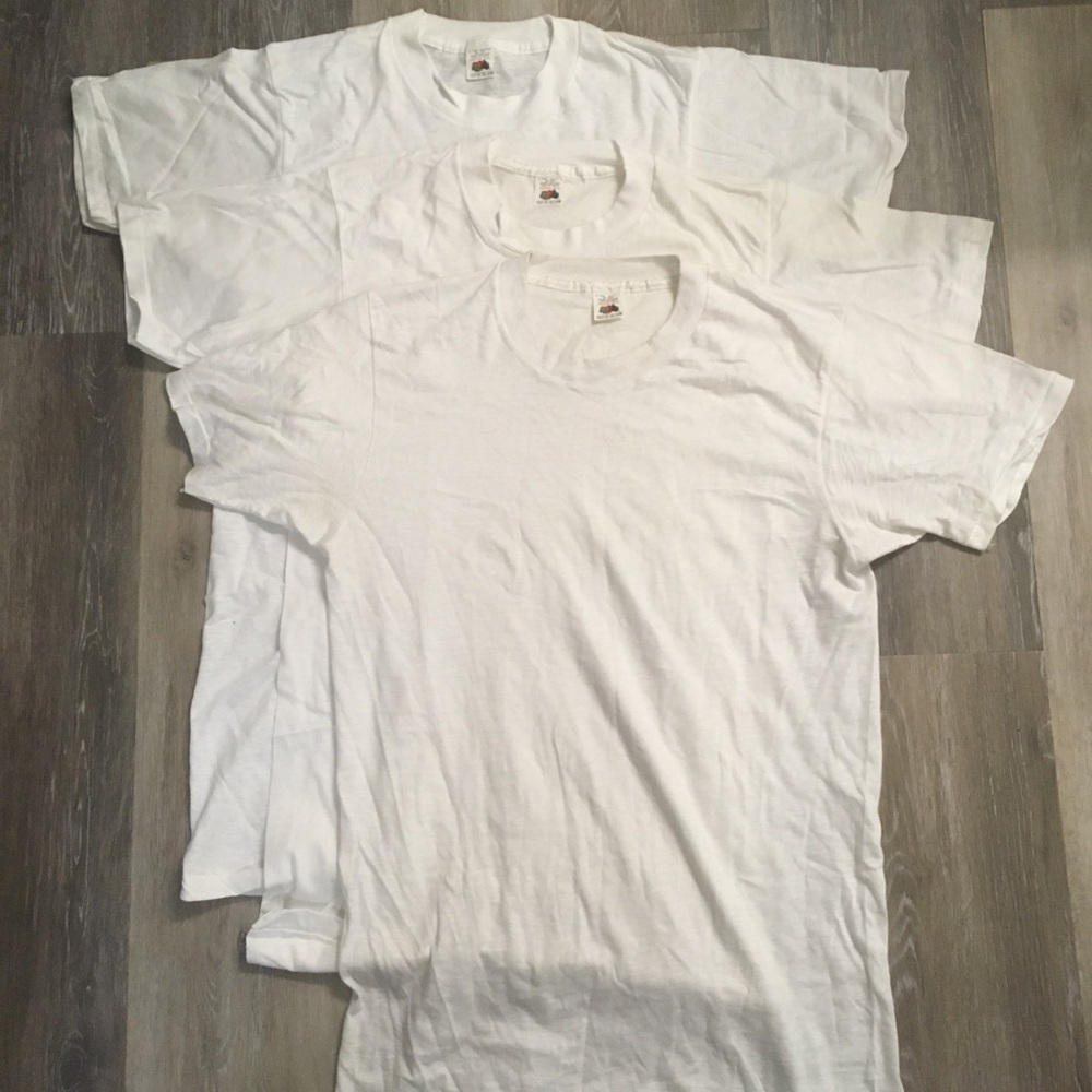 3 NWOT Vintage 80’s/90’s Fruit of the loom single stitch white tees